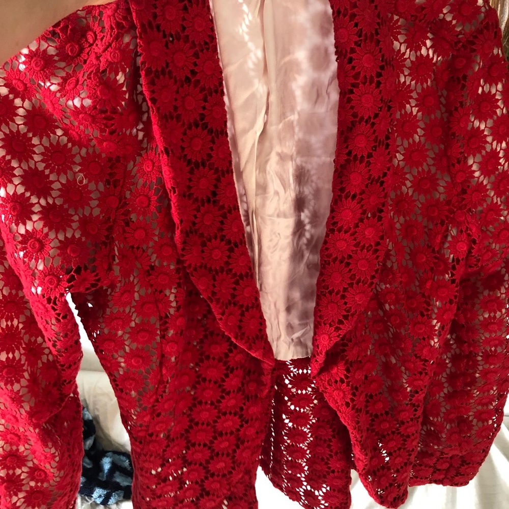 Red lace rare Anya Ponorovskaya blazer